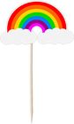 Birthday Party Printed Rainbow Paper Cupcake Topper